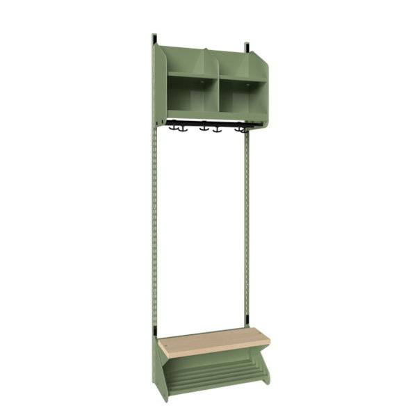 BST garderobe startsektion model D med 2 pladser 600mm gr&oslash;n