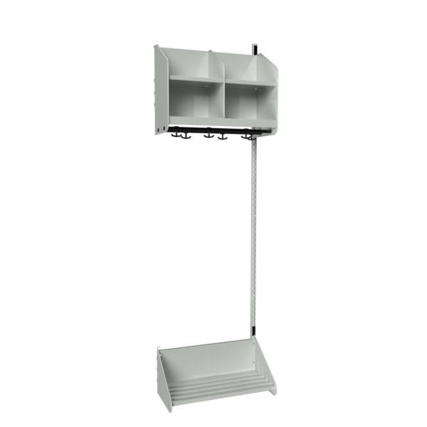 BST garderobe påbygningssektion model D med 2 pladser 600mm lys grå