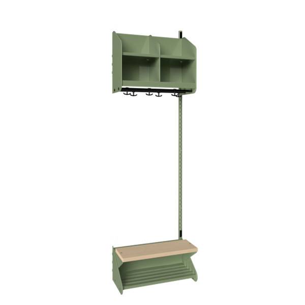 BST garderobe p&aring;bygningssektion model D med 2 pladser 600mm gr&oslash;n