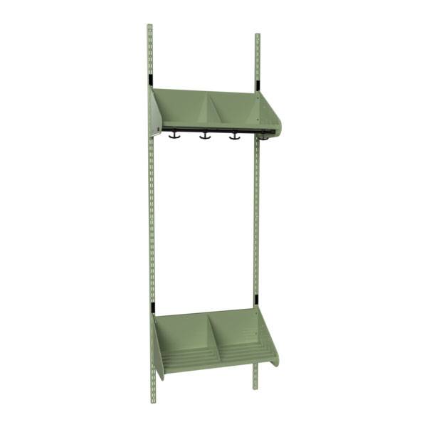 BST garderobe startsektion model E med 2 pladser 600mm gr&oslash;n