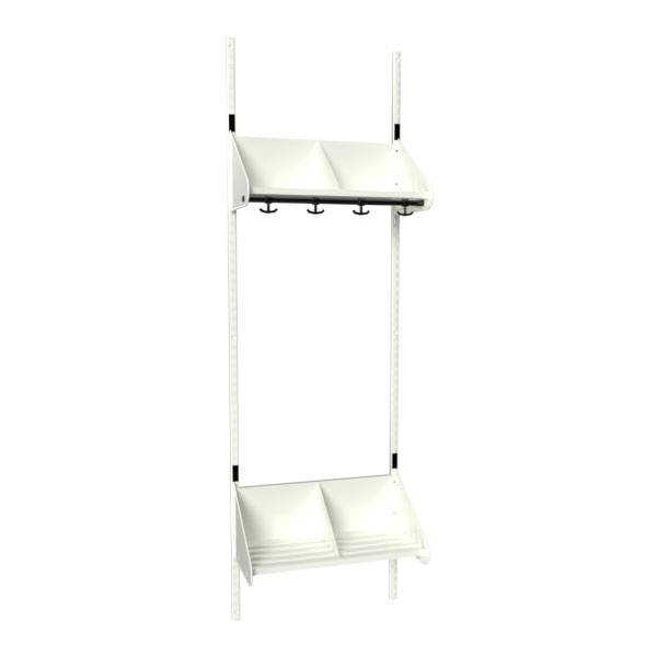 BST garderobe startsektion model E med 2 pladser 600mm hvid