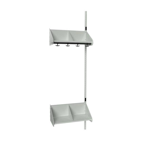 BST garderobe p&aring;bygningssektion model E med 2 pladser 600mm lys gr&aring;