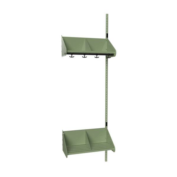BST garderobe p&aring;bygningssektion model E med 2 pladser 600mm gr&oslash;n