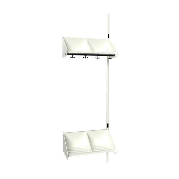 BST garderobe p&aring;bygningssektion model E med 2 pladser 600mm hvid