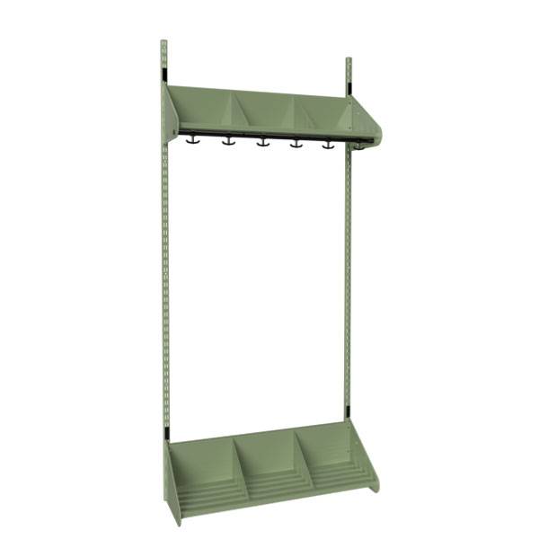 BST garderobe startsektion model E med 3 pladser 900mm gr&oslash;n