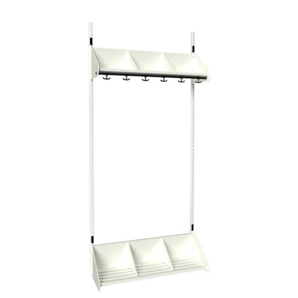 BST garderobe startsektion model E med 3 pladser 900mm hvid