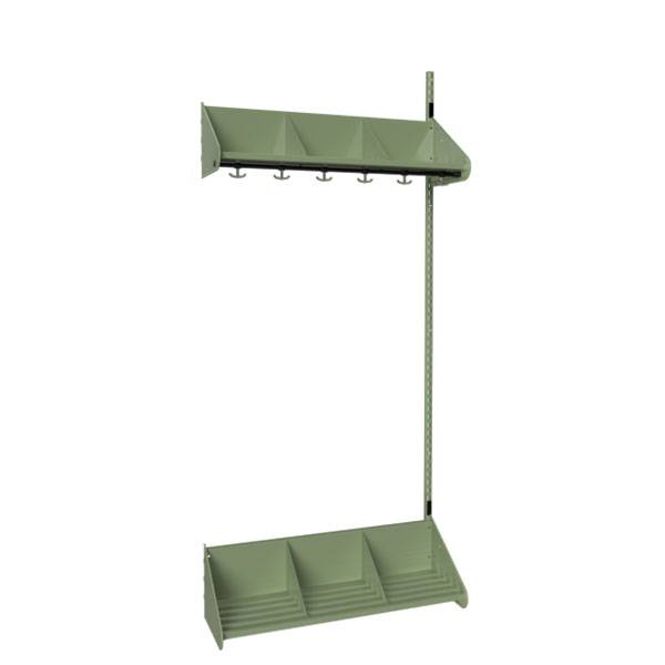 BST garderobe p&aring;bygningssektion model E med 3 pladser 900mm gr&oslash;n