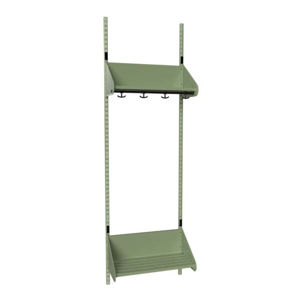 BST garderobe startsektion model F med 2 pladser 600mm grøn
