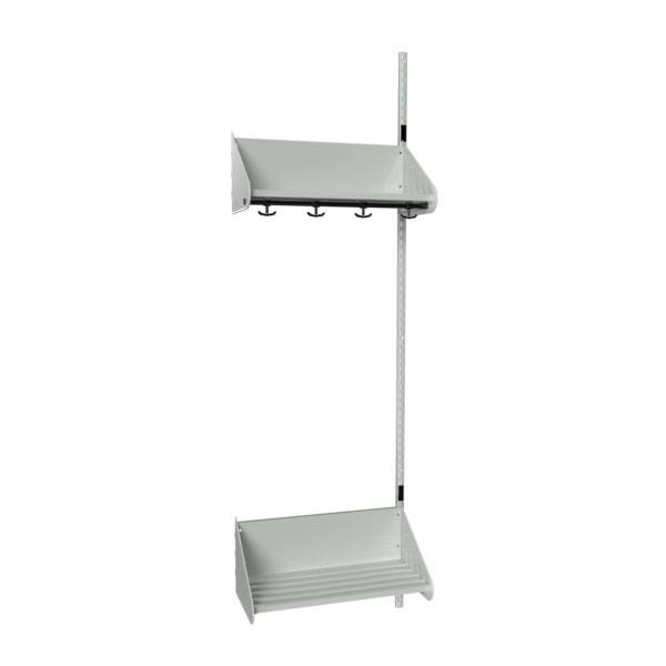 BST garderobe p&aring;bygningssektion model F med 2 pladser 600mm lys gr&aring;