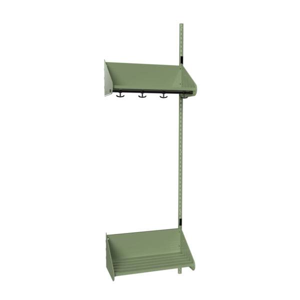 BST garderobe p&aring;bygningssektion model F med 2 pladser 600mm gr&oslash;n