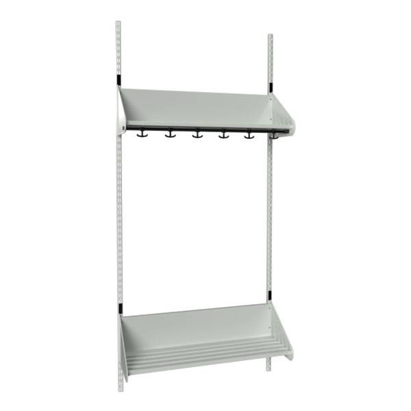 BST garderobe startsektion model F med 3 pladser 900mm lys gr&aring;