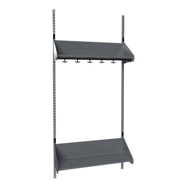 BST garderobe startsektion model F med 3 pladser 900mm mørk grå