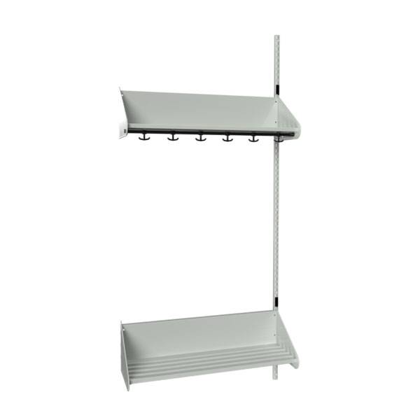 BST garderobe påbygningssektion model F med 3 pladser 900mm lys grå
