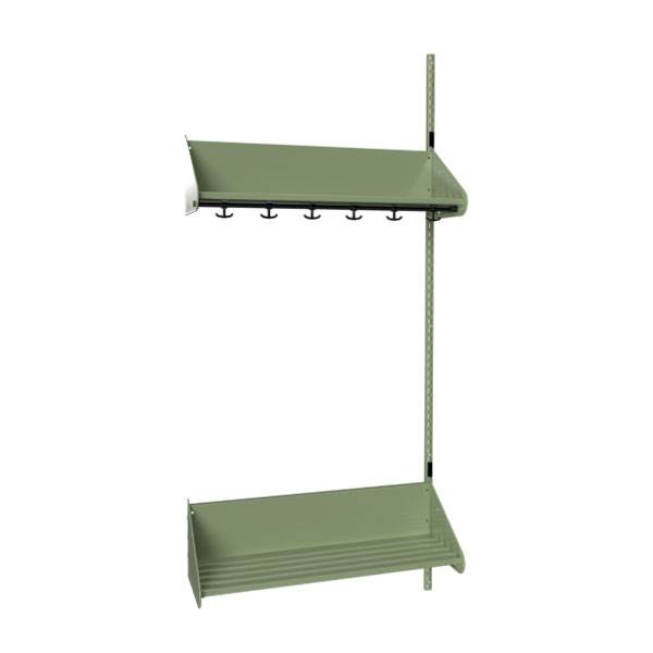 BST garderobe p&aring;bygningssektion model F med 3 pladser 900mm gr&oslash;n