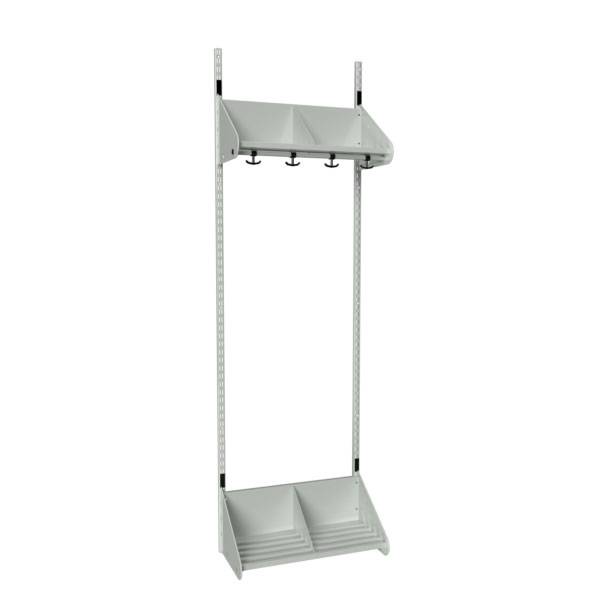 BST garderobe startsektion model G med 2 pladser 600mm lys grå