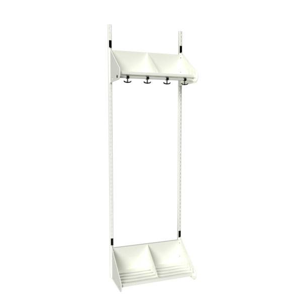 BST garderobe startsektion model G med 2 pladser 600mm hvid