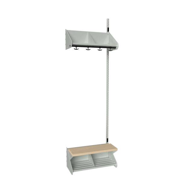 BST garderobe påbygningssektion model G med 2 pladser 600mm lys grå
