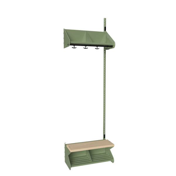 BST garderobe p&aring;bygningssektion model G med 2 pladser 600mm gr&oslash;n