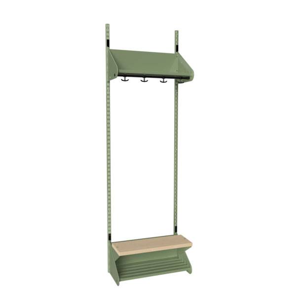 BST garderobe startsektion model H med 2 pladser 600mm gr&oslash;n