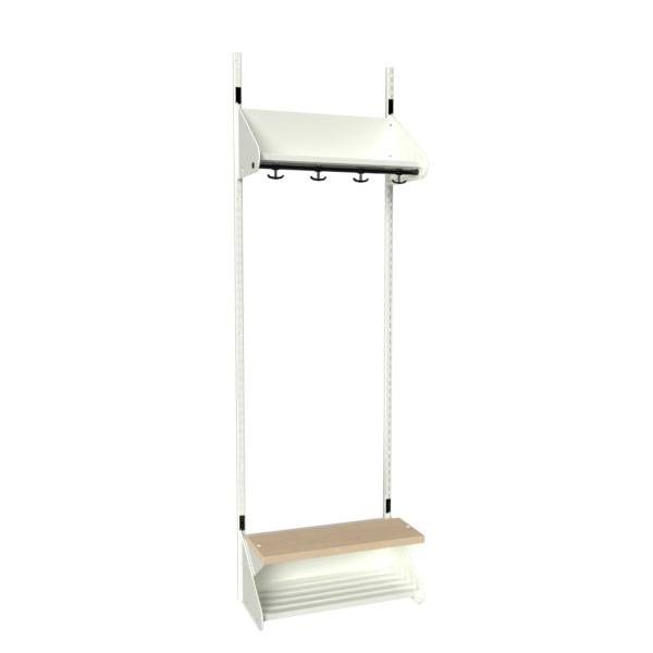 BST garderobe startsektion model H med 2 pladser 600mm hvid