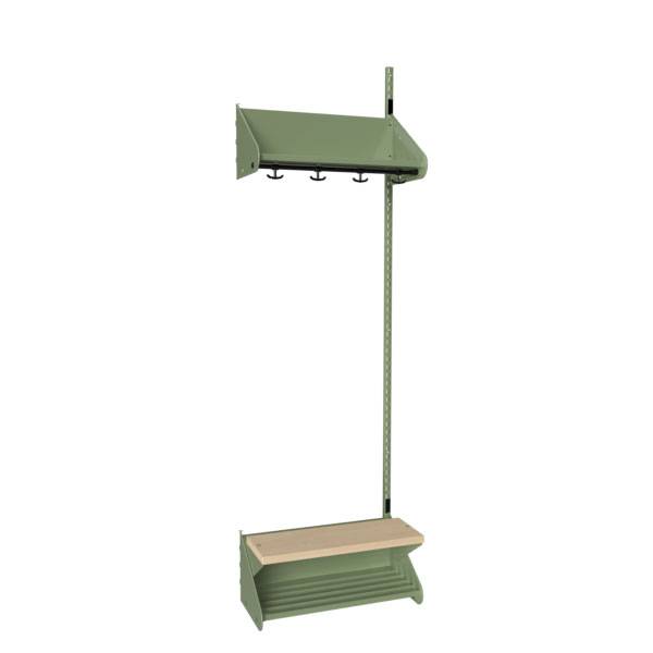 BST garderobe p&aring;bygningssektion model H med 2 pladser 600mm gr&oslash;n