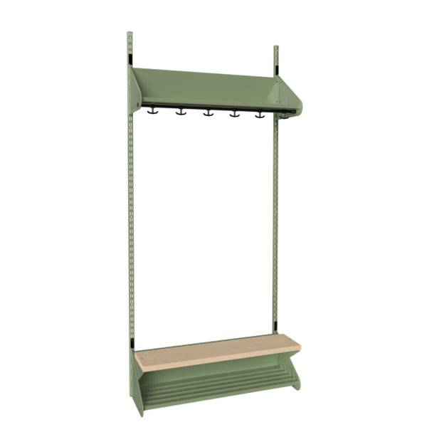 BST garderobe startsektion model H med 3 pladser 900mm grøn