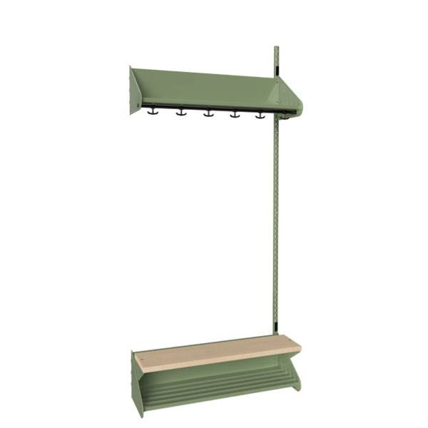 BST garderobe påbygningssektion model H med 3 pladser 900mm grøn