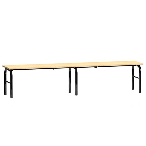 Fritst&aring;ende garderobeb&aelig;nk i lakeret fyrretr&aelig;, bredde 200cm