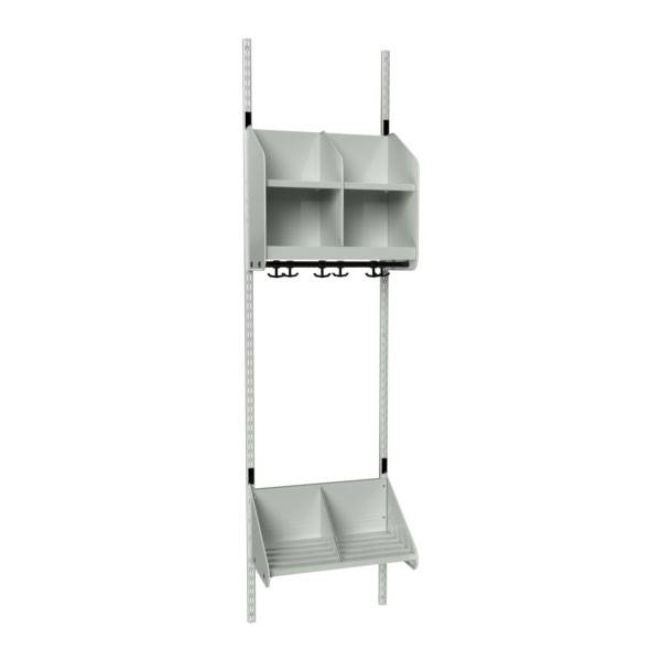 BST garderobe startsektion model A med 2 pladser 500mm lys grå