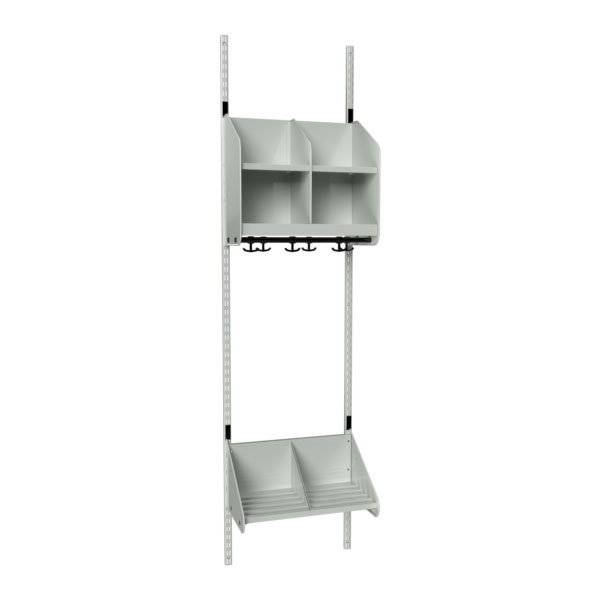 BST garderobe startsektion model A med 2 pladser 500mm lys gr&aring;