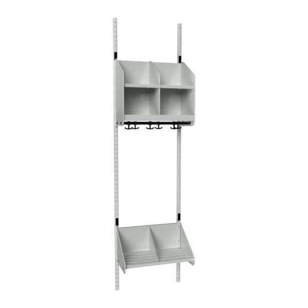 BST garderobe startsektion model A med 2 pladser 500mm lys gr&aring;