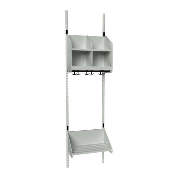 BST garderobe startsektion model B med 2 pladser 500mm lys gr&aring;