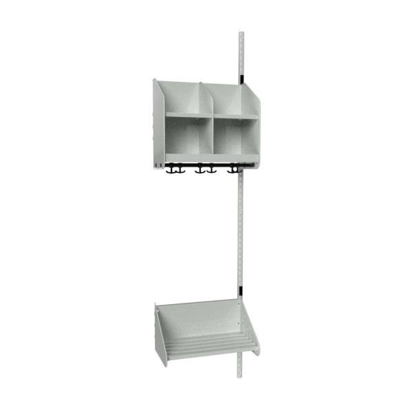 BST garderobe påbygningssektion model B med 2 pladser 500mm lys grå