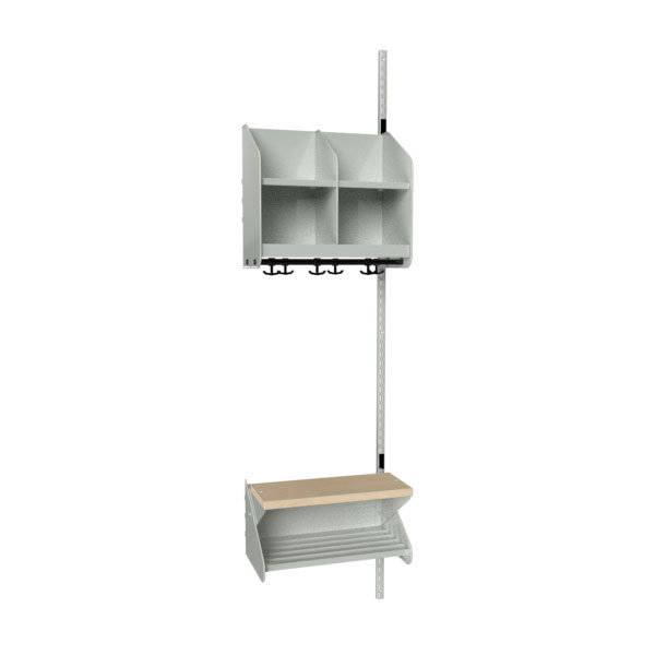 BST garderobe p&aring;bygningssektion model D med 2 pladser 500mm lys gr&aring;