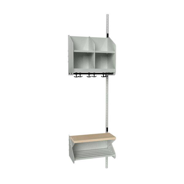 BST garderobe p&aring;bygningssektion model D med 2 pladser 500mm lys gr&aring;