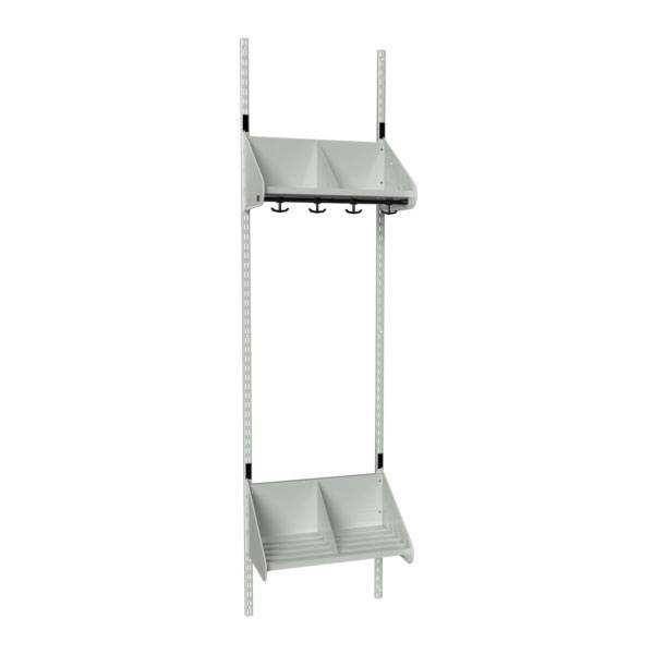 BST garderobe startsektion model E med 2 pladser 500mm lys gr&aring;