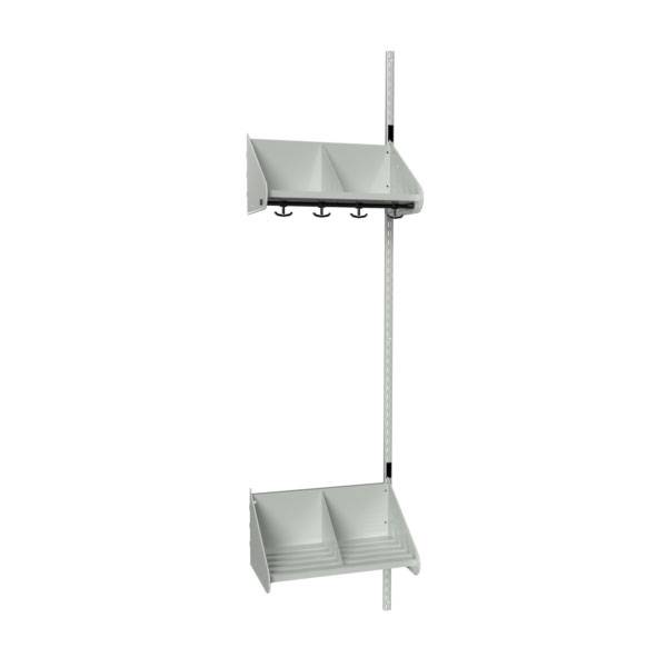 BST garderobe p&aring;bygningssektion model E med 2 pladser 500mm lys gr&aring;