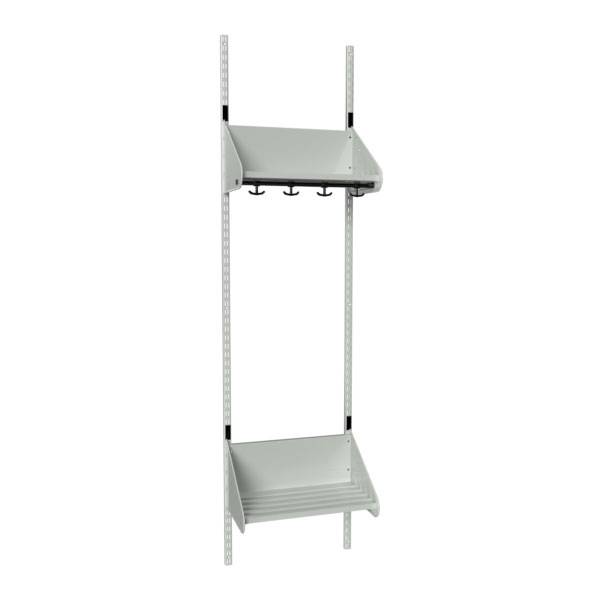 BST garderobe startsektion model F med 2 pladser 500mm lys gr&aring;