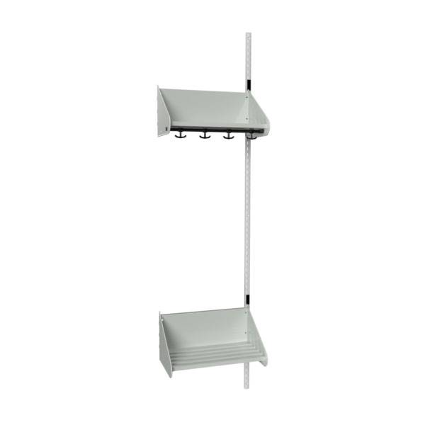 BST garderobe påbygningssektion model F med 2 pladser 500mm lys grå