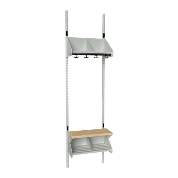 BST garderobe startsektion model G med 2 pladser 500mm lys grå