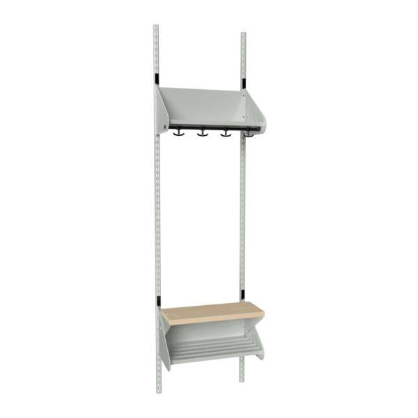 BST garderobe startsektion model H med 2 pladser 500mm lys grå