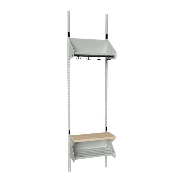 BST garderobe startsektion model H med 2 pladser 500mm lys gr&aring;