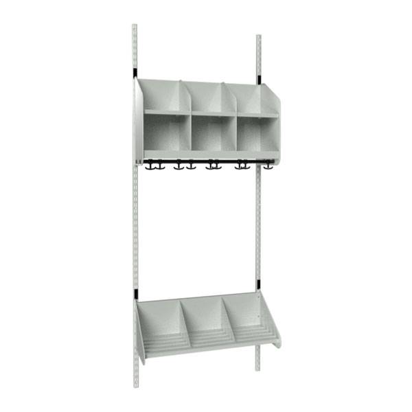 BST garderobe startsektion model A med 3 pladser 750mm lys gr&aring;