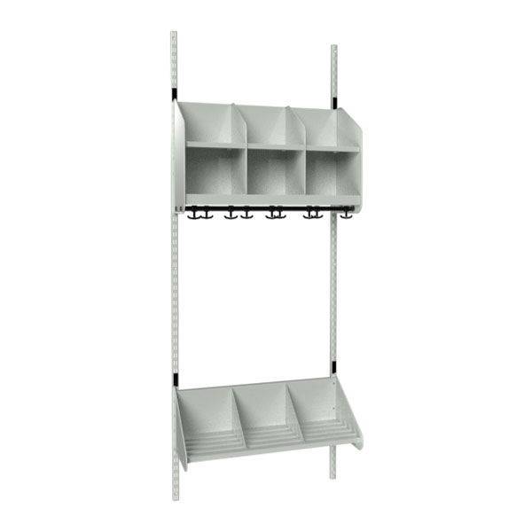 BST garderobe startsektion model A med 3 pladser 750mm lys gr&aring;