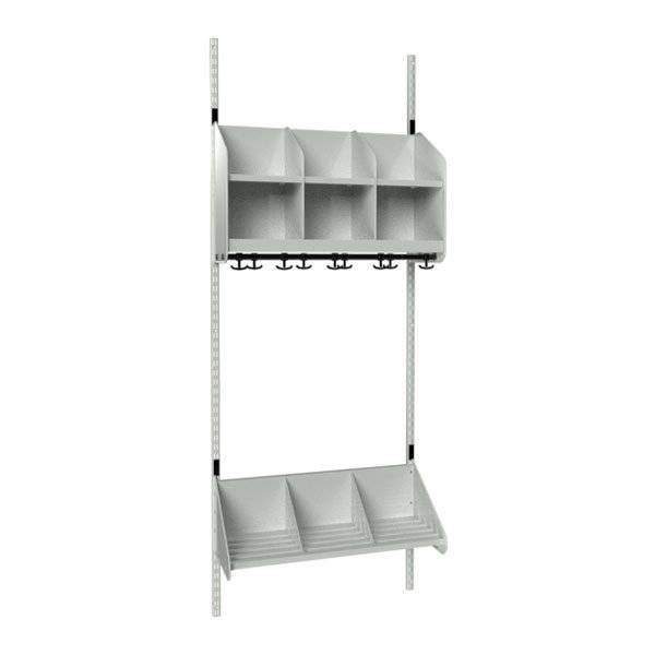 BST garderobe startsektion model A med 3 pladser 750mm lys gr&aring;