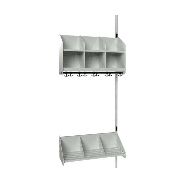 BST garderobe p&aring;bygningssektion model A 3 pladser 750mm lys gr&aring;
