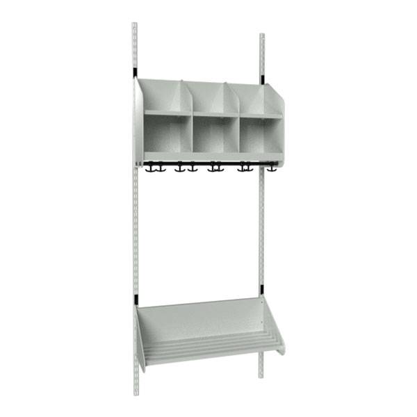 BST garderobe startsektion model B med 3 pladser 750mm lys gr&aring;