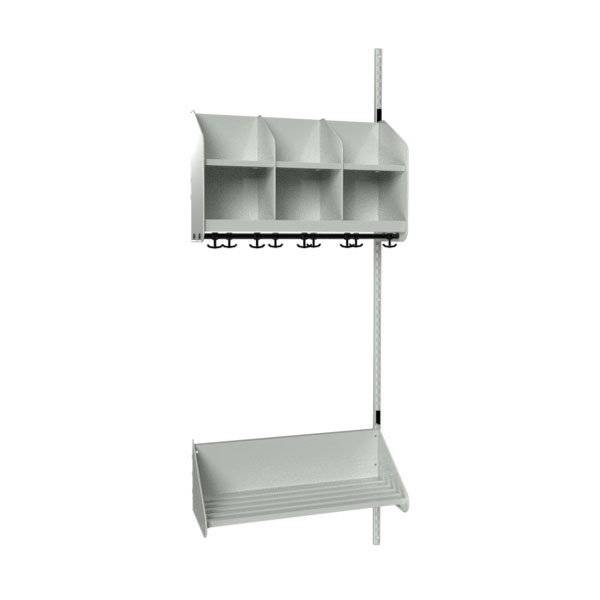 BST garderobe p&aring;bygningssektion model B med 3 pladser 750mm lys gr&aring;