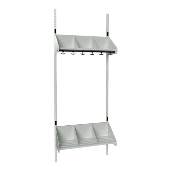 BST garderobe startsektion model E med 3 pladser 750mm lys grå