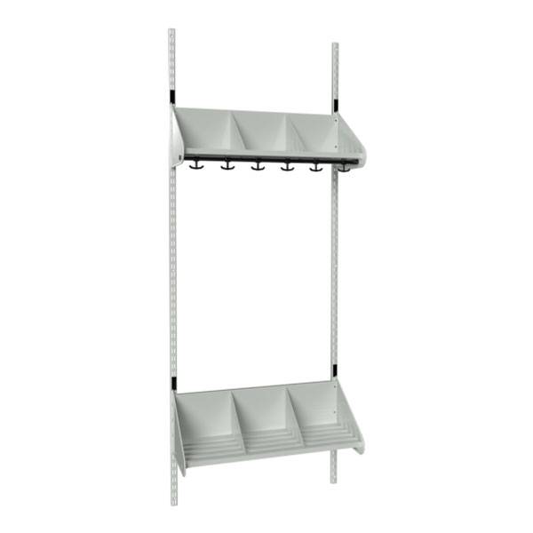 BST garderobe startsektion model E med 3 pladser 750mm lys gr&aring;